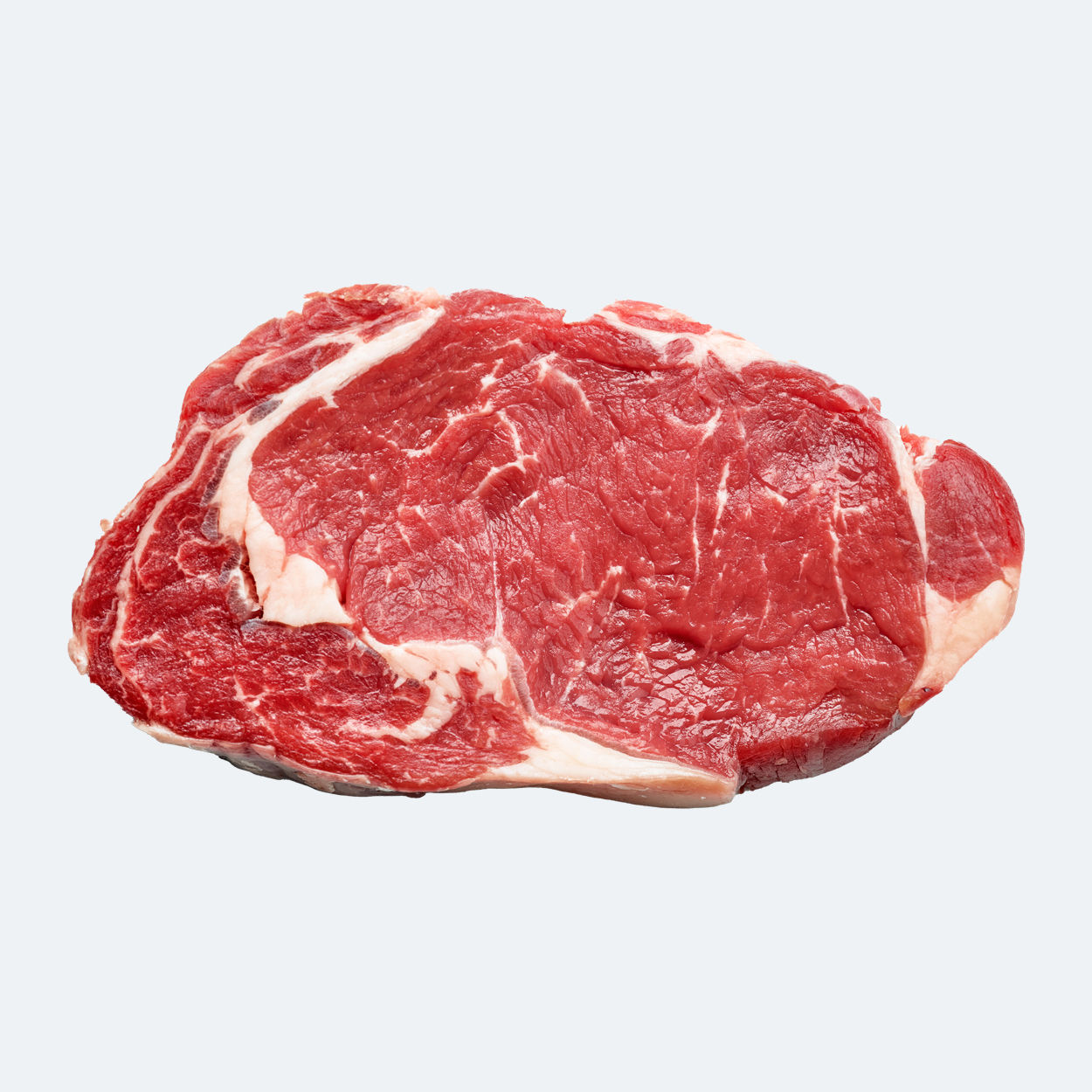 A raw steak of uncooked meat.