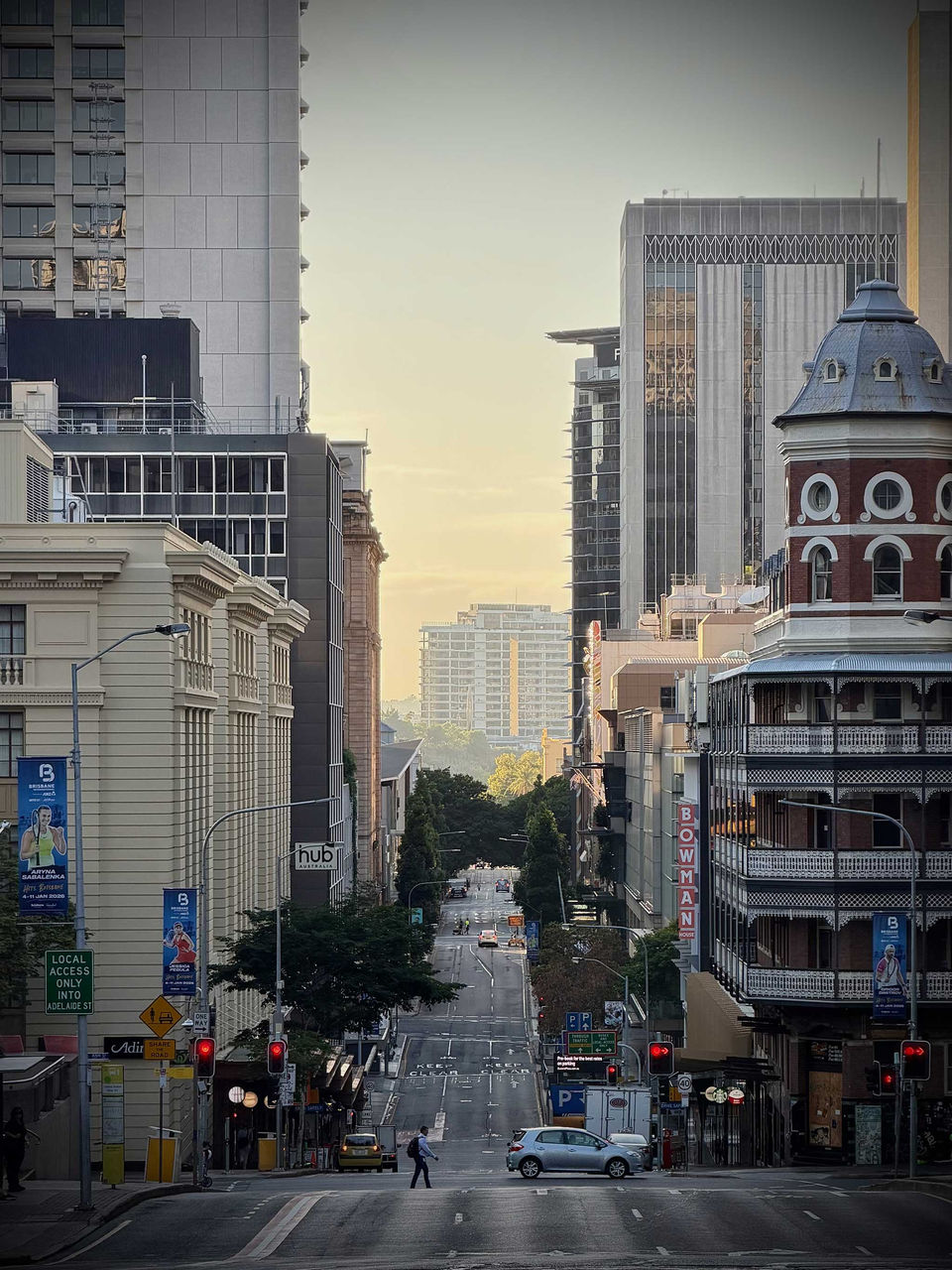 ord Mayor's Photographic Awards 2026 - Student Category Winner - Maria Pena - Quiet Mornings. Early morning view of Edward Street, Brisbane City.