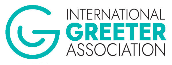 Rectangular coloured logo for International Greeter Asociation.