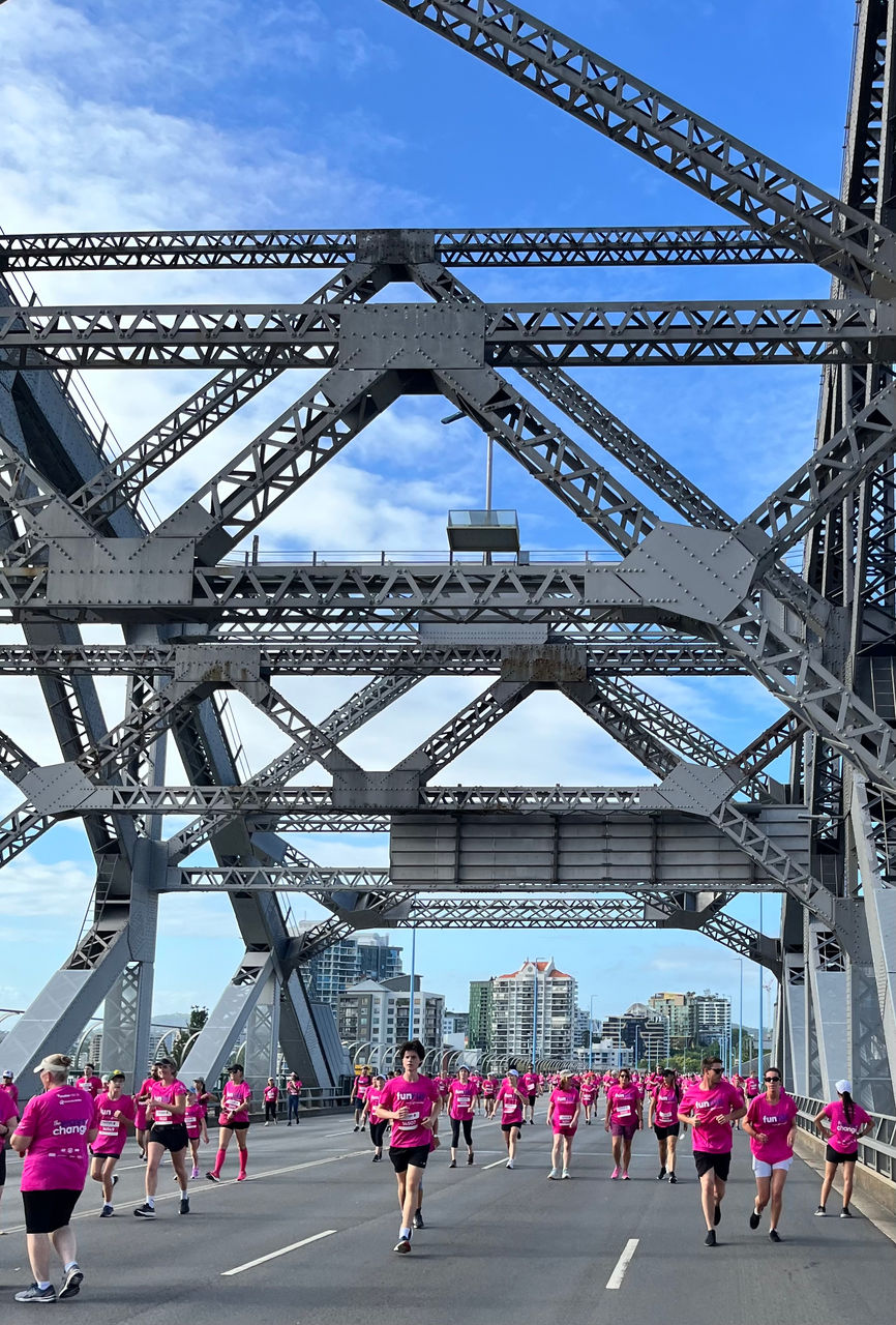 Share your Story: Abe shared a triumphant moment on the Story Bridge during one of the International Women's Day Fun Run races. Photo courtesy of Abe Im. 